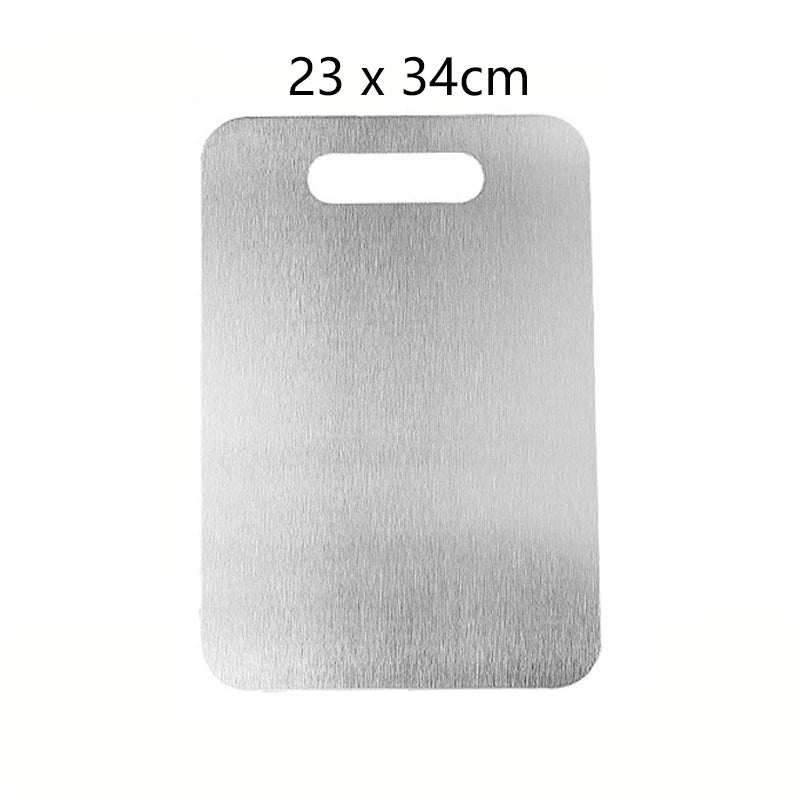Planche à découper inox double face – 23 × 34 cm